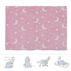 1.52x1M Luminous Blanket Double Sided Polyester Glowing Blanket Bedroom Air Conditioning Blanket for KidsPink