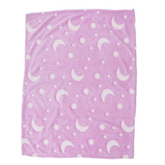 1.52x1M Luminous Blanket Double Sided Polyester Glowing Blanket Bedroom Air Conditioning Blanket for KidsPurple