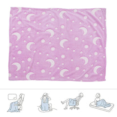 1.52x1M Luminous Blanket Double Sided Polyester Glowing Blanket Bedroom Air Conditioning Blanket for KidsPurple