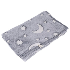 1.52x1M Luminous Blanket Double Sided Polyester Glowing Blanket Bedroom Air Conditioning Blanket for KidsGray