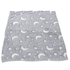 1.52x1M Luminous Blanket Double Sided Polyester Glowing Blanket Bedroom Air Conditioning Blanket for KidsGray