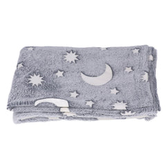 1.52x1M Luminous Blanket Double Sided Polyester Glowing Blanket Bedroom Air Conditioning Blanket for KidsGray