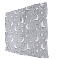1.52x1M Luminous Blanket Double Sided Polyester Glowing Blanket Bedroom Air Conditioning Blanket for KidsGray