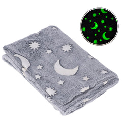 1.52x1M Luminous Blanket Double Sided Polyester Glowing Blanket Bedroom Air Conditioning Blanket for KidsGray