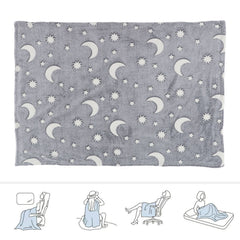 1.52x1M Luminous Blanket Double Sided Polyester Glowing Blanket Bedroom Air Conditioning Blanket for KidsGray