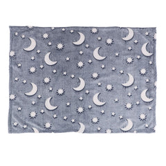 1.52x1M Luminous Blanket Double Sided Polyester Glowing Blanket Bedroom Air Conditioning Blanket for KidsDusty Blue