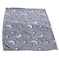 1.52x1M Luminous Blanket Double Sided Polyester Glowing Blanket Bedroom Air Conditioning Blanket for KidsDusty Blue