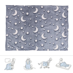 1.52x1M Luminous Blanket Double Sided Polyester Glowing Blanket Bedroom Air Conditioning Blanket for KidsDusty Blue