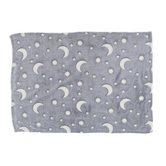 1.5x2m Luminous Blanket Double Side Flannel Star Moon Design Soft Glow in The Dark Blanket for KidsGray