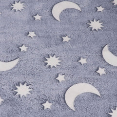 1.5x2m Luminous Blanket Double Side Flannel Star Moon Design Soft Glow in The Dark Blanket for KidsGray