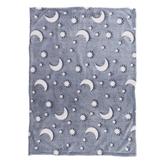 Glowing Polyester Blanket Soft and Warm Fuzzy Blanket for Bed Sofa Couch All SeasonDusty Blue