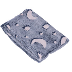 Glowing Polyester Blanket Soft and Warm Fuzzy Blanket for Bed Sofa Couch All SeasonDusty Blue