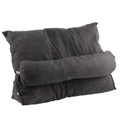 Large Backrest 60x22x50cm Triangular Design Detachable Soft Comfortable Reading Pillow Backrest for Home Sofa Bed Light Gray 