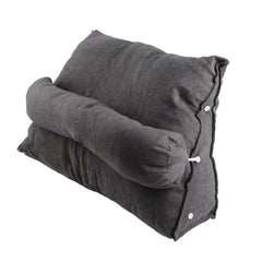 Large Backrest 60x22x50cm Triangular Design Detachable Soft Comfortable Reading Pillow Backrest for Home Sofa Bed Light Gray 