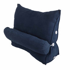 Large Backrest 60x22x50cm Triangular Design Detachable Soft Comfortable Reading Pillow Backrest for Home Sofa Bed Dark Blue 6
