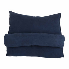 Large Backrest 60x22x50cm Triangular Design Detachable Soft Comfortable Reading Pillow Backrest for Home Sofa Bed Dark Blue 6