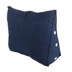 Large Backrest 60x22x50cm Triangular Design Detachable Soft Comfortable Reading Pillow Backrest for Home Sofa Bed Dark Blue 6