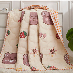 Summer Air Conditioner Quilt Machine Washable Soft Breathable Portable Air Conditioner Blanket Summer Comforter Cute Bear 180