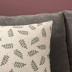 Home Pillow Case Sofa Cushion Accessories Linen Nordic Style Daily Use Home Textiles Small Green Leaves 45x45