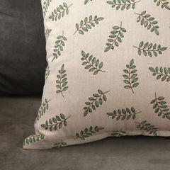 Home Pillow Case Sofa Cushion Accessories Linen Nordic Style Daily Use Home Textiles Small Green Leaves 45x45