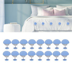 16PCS Bed Duvet Sheet Fixing Clip Mushroom Shaped Cloth Needle Plastic Quilt Fixator for Home Cushion Blue