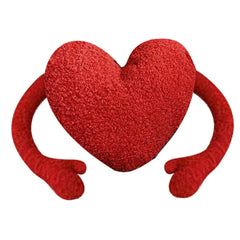 Red Heart Pillow Cartoon Plush Soft Comfortable Heart Shaped Pillow Toy Decoration for Living Room Bedroom Office Symmetrical