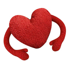 Red Heart Pillow Cartoon Plush Soft Comfortable Heart Shaped Pillow Toy Decoration for Living Room Bedroom Office Symmetrical