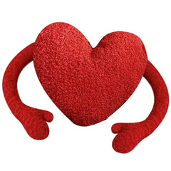 Red Heart Pillow Cartoon Plush Soft Comfortable Heart Shaped Pillow Toy Decoration for Living Room Bedroom Office Symmetrical