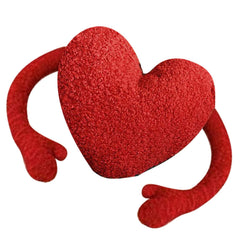 Red Heart Pillow Cartoon Plush Soft Comfortable Heart Shaped Pillow Toy Decoration for Living Room Bedroom Office Symmetrical
