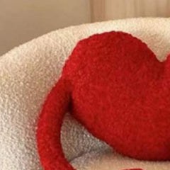 Red Heart Pillow Cartoon Plush Soft Comfortable Heart Shaped Pillow Toy Decoration for Living Room Bedroom Office Symmetrical