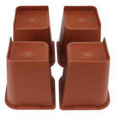 4PCS Heavy Duty Bed Chair Riser L Shaped 6in Anti Slip Furniture Extra Raiser for Bedroom