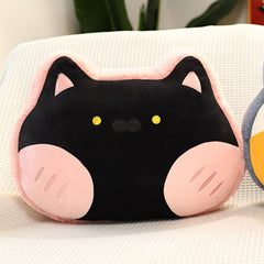 Animal Shape Pillow Stuffed Cushion Toy Flannel Plush Animal Soft Pillow for Kids Christmas Gift Cherry Pink Cat 40x30cm