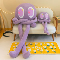 Plush Octopus Pillow Cute Shape Soft Comfortable Stuffed Octopus Doll Toy with 4 Legs for Home Bedroom Office Purple 90cm/35.