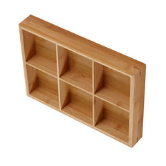 Divided Wooden Tray Multi Compartments Serving Tray for Hot Pot Restaurants Sushi Plate 6 Compartments