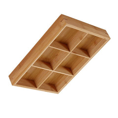Divided Wooden Tray Multi Compartments Serving Tray for Hot Pot Restaurants Sushi Plate 6 Compartments