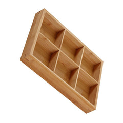 Divided Wooden Tray Multi Compartments Serving Tray for Hot Pot Restaurants Sushi Plate 6 Compartments
