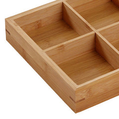 Divided Wooden Tray Multi Compartments Serving Tray for Hot Pot Restaurants Sushi Plate 6 Compartments