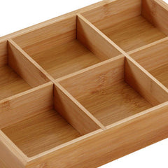 Divided Wooden Tray Multi Compartments Serving Tray for Hot Pot Restaurants Sushi Plate 6 Compartments