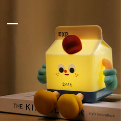 Milk Box Night Lamp Rechargeable LED Night Light Timing Bedside Light for Home Bedroom