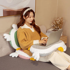 Cat Belly Pillow Memory Foam Slow Rebound Throw Pillow Goose Shape Fuzz Single Cushion Gray