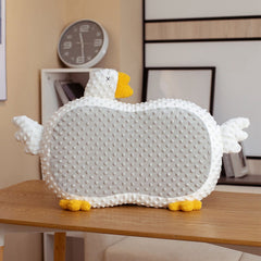 Cat Belly Pillow Memory Foam Slow Rebound Throw Pillow Goose Shape Fuzz Single Cushion Gray