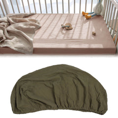 Cotton Baby Bed Sheet Soft Breathable Comfortable Baby Crib Mattress Sheet for Boys Girls OD Green