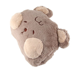 Stuffed Animals Travel Blanket Pillow Set Soft Plush Hugging Pillow Cute Plush Toy with Hand Warmer Design for Travel Home Of
