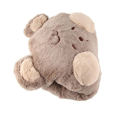 Stuffed Animals Travel Blanket Pillow Set Soft Plush Hugging Pillow Cute Plush Toy with Hand Warmer Design for Travel Home Of