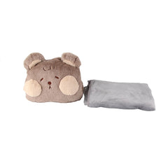 Stuffed Animals Travel Blanket Pillow Set Soft Plush Hugging Pillow Cute Plush Toy with Hand Warmer Design for Travel Home Of