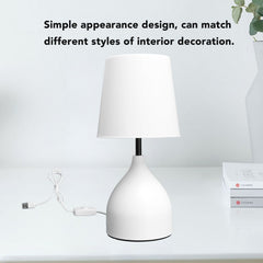 Bedside Table Lamp 5V Dimmer Touch Switch White Nightstand Lamp for Kids Room Living Room Bedroom Office