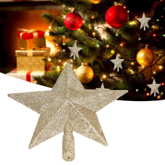 Star Tree Topper Decorated Golden Light Weight Shiny Mini Christmas Tree Topper for Home Shop