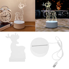 Night Lamp Three Dimensional Deer Table LED USB Night Light Bedroom Bedside Lamp for Halloween Christmas Children's Gifts