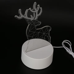 Night Lamp Three Dimensional Deer Table LED USB Night Light Bedroom Bedside Lamp for Halloween Christmas Children's Gifts