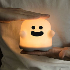 Cute Ghost Night Light Stepless Dimming USB Rechargeable Mini Kids Bedside Lamp Table Decoration for Nursery Bedroom Dorm Smi